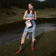 Silver Mine Leather and Hairon Bag