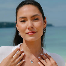 Aquamarine Crystal Pearl Wave Necklace