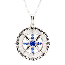 Sapphire Crystal Mother of Pearl Compass Necklace