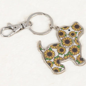Sunflower Pup Key Ring