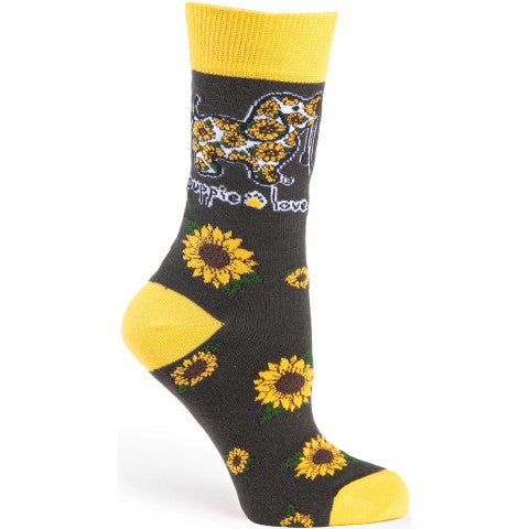 Sunflower Pup Crew Socks