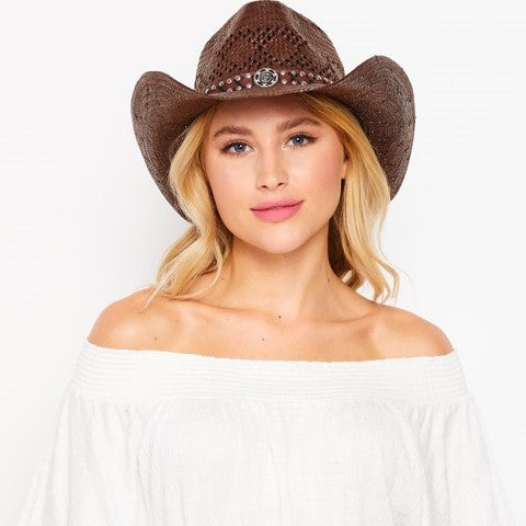 Studded Band Western Hat