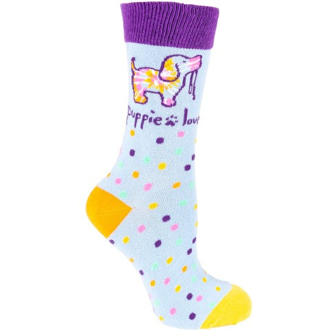 Tie Dye Pup Crew Socks