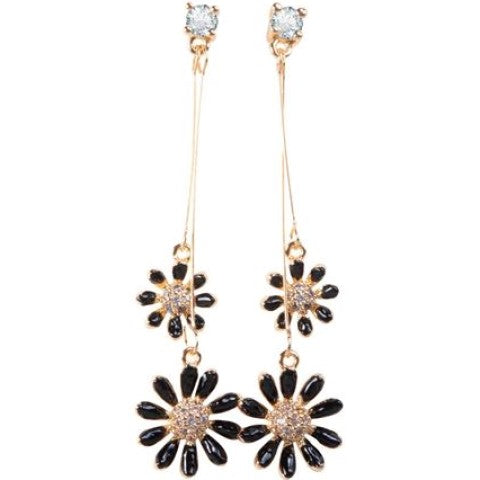 Two Flower Drop Earrings