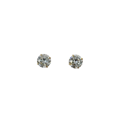 Cubic Zirconia 5mm Solitaire 14k Gold Stud Earrings