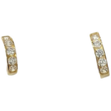 14k Gold Cubic Zirconia Open Huggie Earring