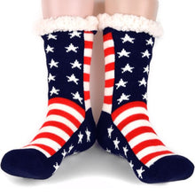 American Flag Sherpa Slipper Socks