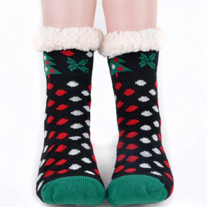 Christmas Tree Sherpa Slipper Socks