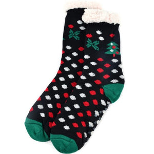 Christmas Tree Sherpa Slipper Socks