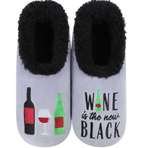 Wine is the New Black Slippers