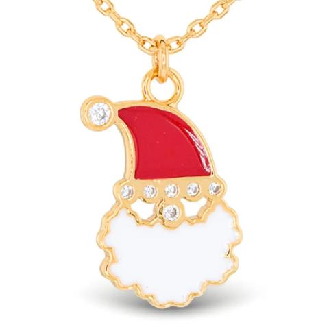 Santa Enamel Necklace