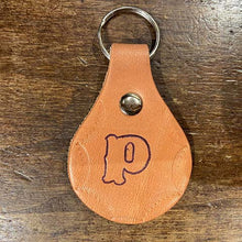 Initial Leather Keychain