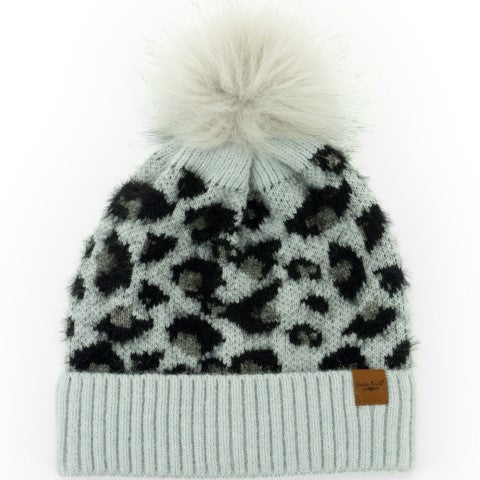 Snow Leopard Pom Hat