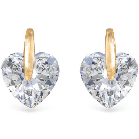 Pinched Heart CZ Earrings