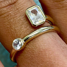 Rectangle & Round Bezel Split Ring