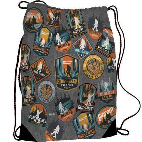 Bigfoot Patch Drawstring Bag