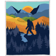 Bigfoot Scene Sherpa Blanket