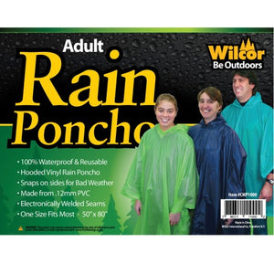 Adult Hooded Rain Poncho