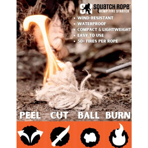 Squatch Rope Hemp Fire Starter