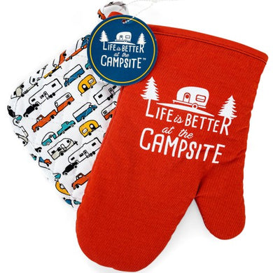 Life is Better Mit & Potholder Set