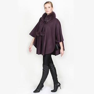 Cashmere Cape with Fox Trim