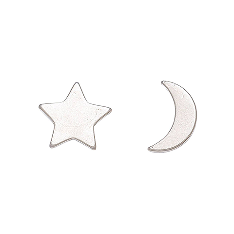 Moon & Star Stud Bud Earrings