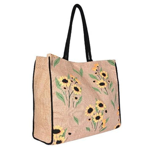 Sunny Day Burlap Tote Bag