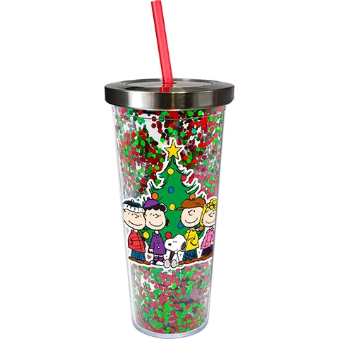 Peanuts Christmas Glitter Cup