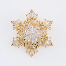 Snowflake Brooch Spinning Cubic Zirconia Pin