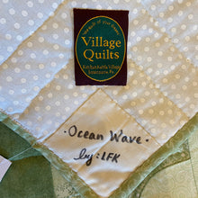 Green Ocean Wave Throw Quilt