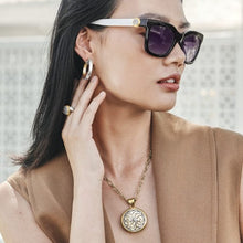 Two Tone Luce Large Pendant Necklace