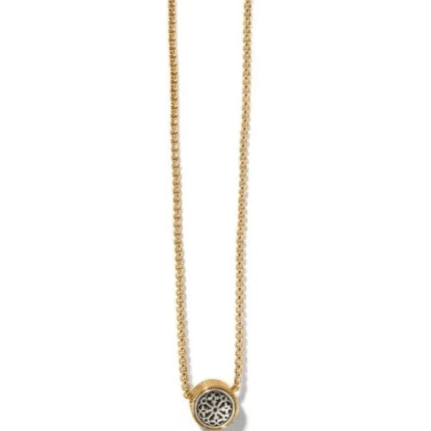 Two Tone Luce Mini Pendant Necklace