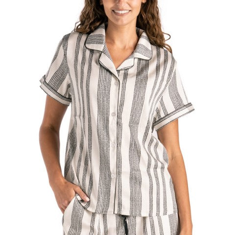 Wild Side Satin Pajama Top