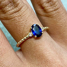 Oval Solitaire Bubble Band Ring