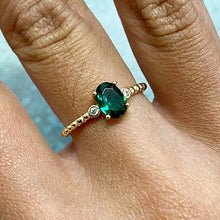 Oval Solitaire Bubble Band Ring