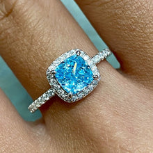 Cushion Cut Cubic Zirconia Halo Ring