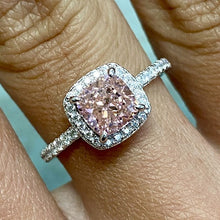 Cushion Cut Cubic Zirconia Halo Ring