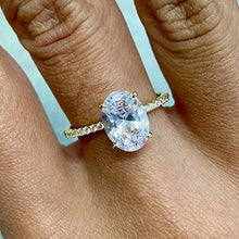 Oval Solitaire Thin Band Ring