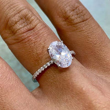Oval Solitaire Thin Band Ring