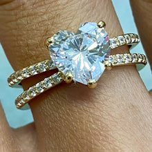 Heart Solitaire with Open Band Ring