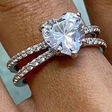Heart Solitaire with Open Band Ring