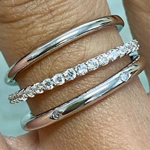 3-Ring Stack Plain & Cubic Zirconia
