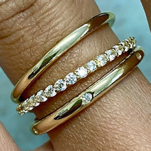 3-Ring Stack Plain & Cubic Zirconia