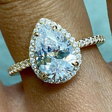 Pear Halo Ring