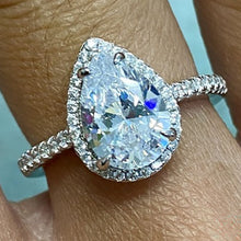 Pear Halo Ring