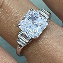 Square Stone with Baguettes Ring