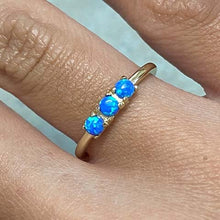 Opal Trio Thin Band Ring