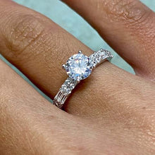 Solitaire Pave & Emerald Cut Ring