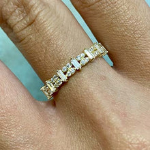 Round & Baguette Stones Band Ring