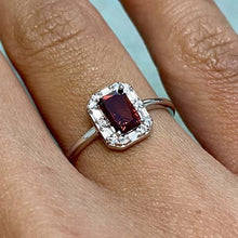 Cubic Zirconia Rectangle Halo Ring